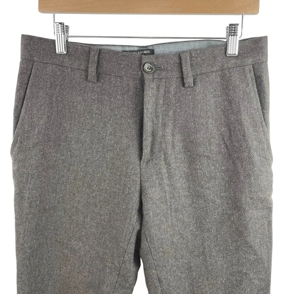 Banana Republic Aiden Men's Gray Wool Straight Leg Trouser Dress Pants Size 32